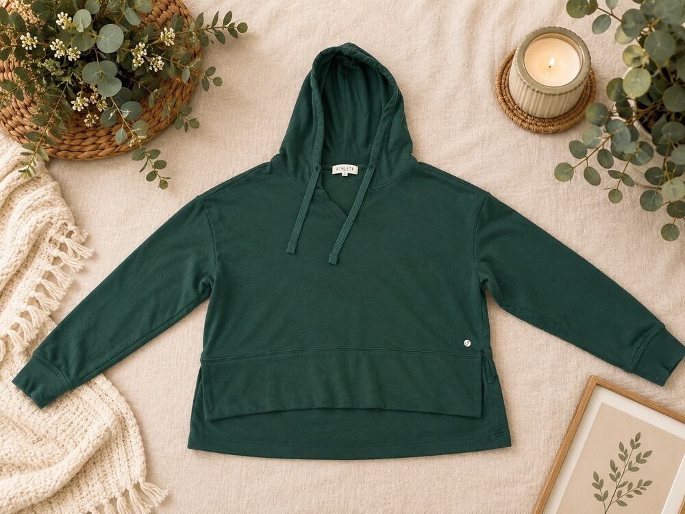 Bally Total Fitness Women’s Small Green Oversized Pullover Hoodie Sweatshirt